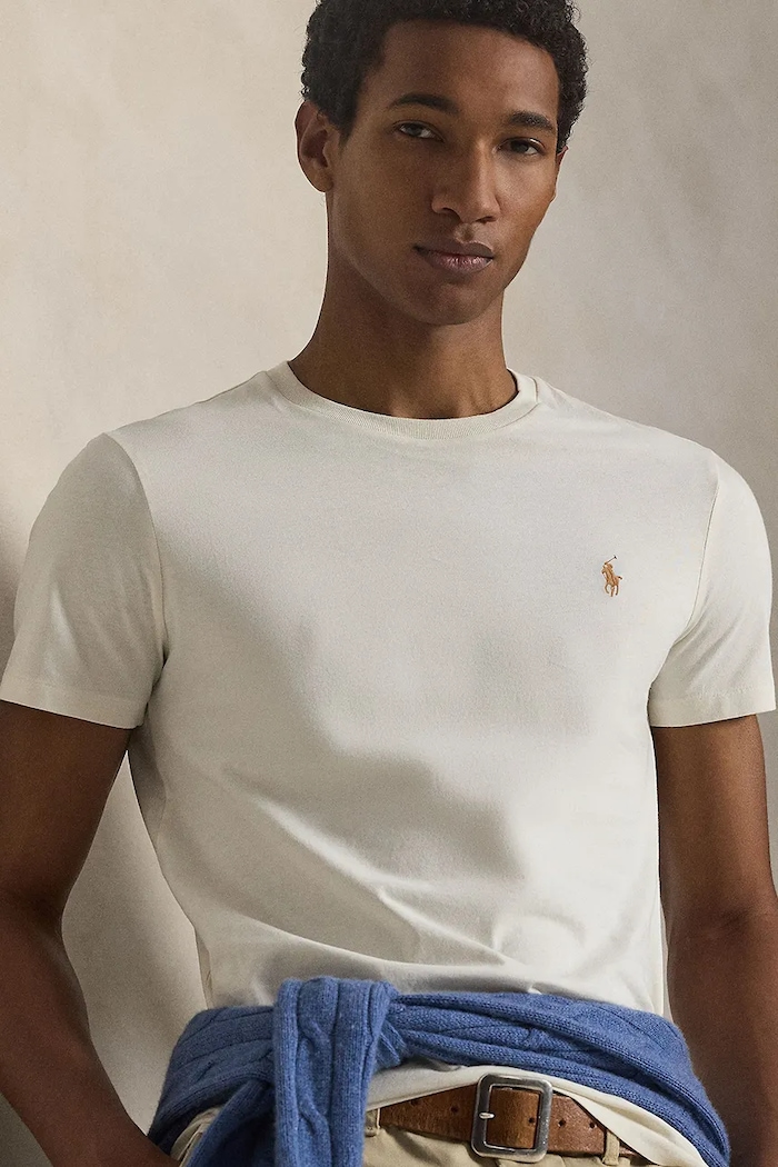 Polo Ralph Lauren tricou basic pentru bărbați din bumbac bej 710671438