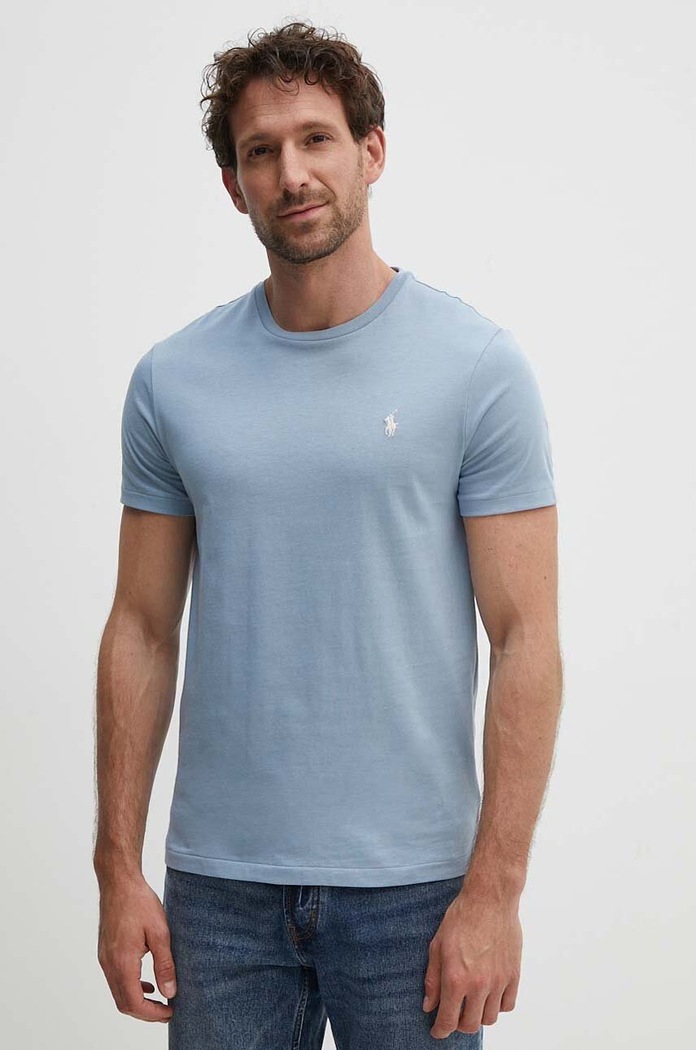 Polo Ralph Lauren t-shirt basic ανδρικό βαμβακερό slim μπλε 710671438