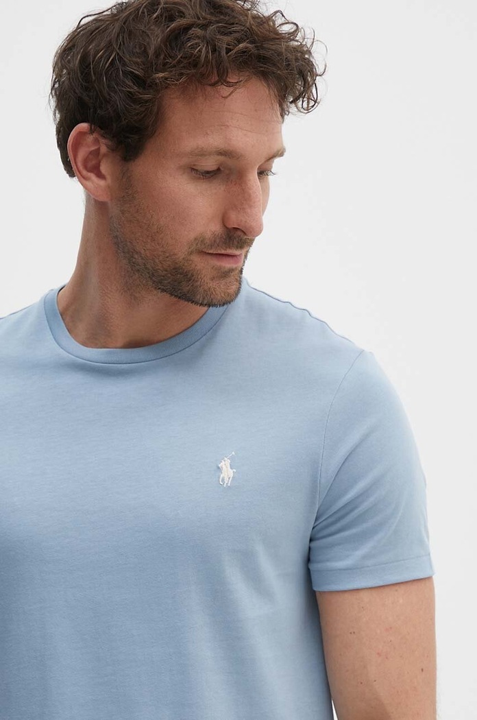 Polo Ralph Lauren t-shirt basic ανδρικό βαμβακερό μπλε 710671438