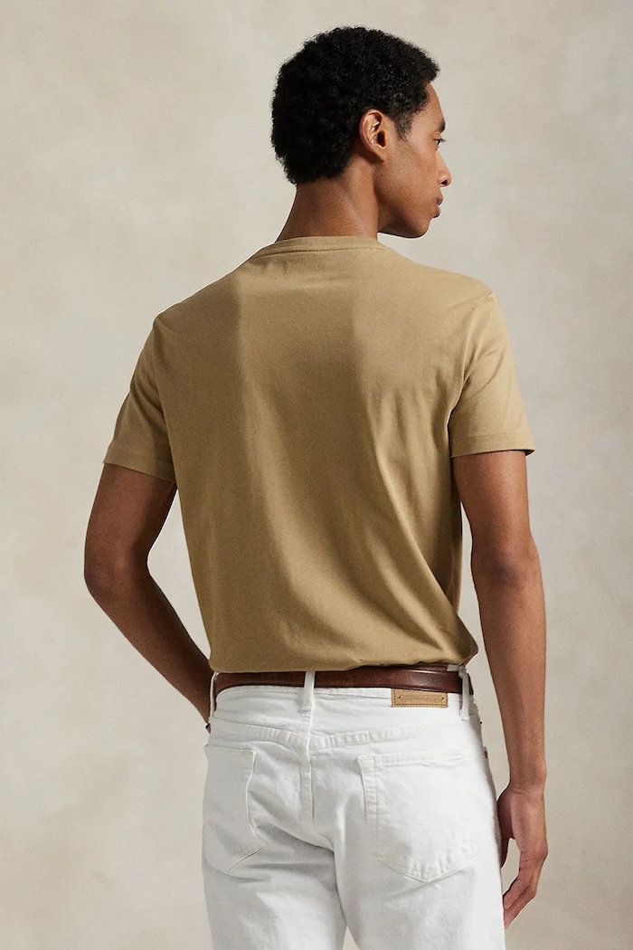 Polo Ralph Lauren T-shirt basic męski bawełniany 710671438 beżowy SS26