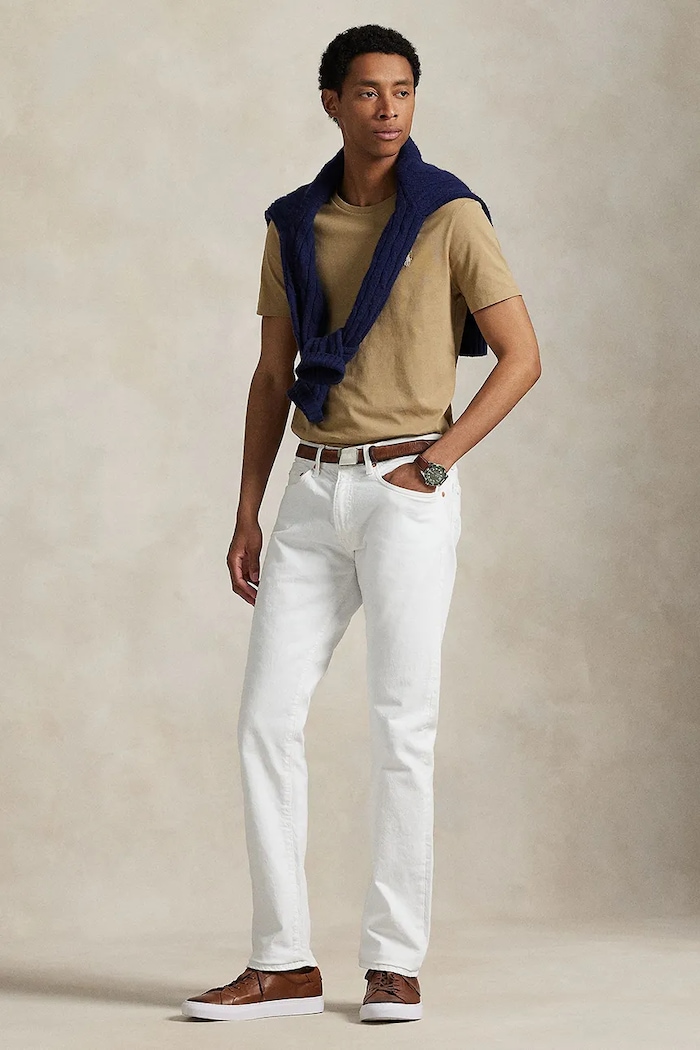 Îmbrăcăminte Polo Ralph Lauren tricou basic pentru bărbați din bumbac 710671438 bej