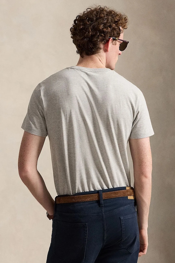 Polo Ralph Lauren basic tričko pánske bavlnené 710671438 sivá SS26