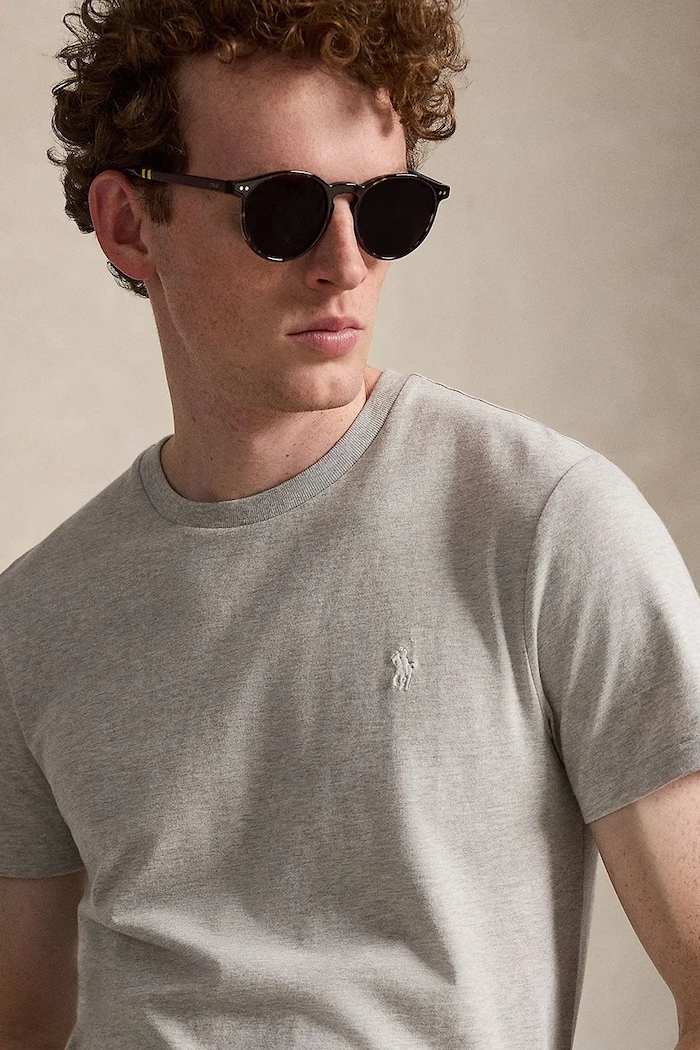 Polo Ralph Lauren basic tričko pánske bavlnené sivá 710671438