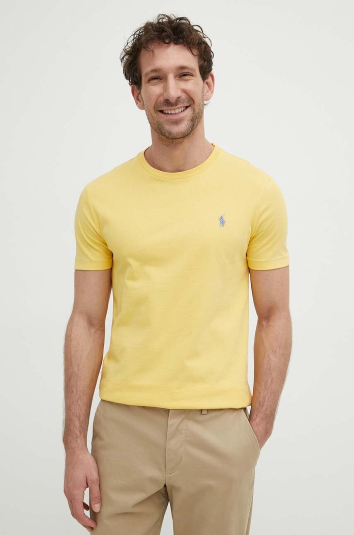 Polo Ralph Lauren Basic tričko pánske bavlnené žltá 710671438