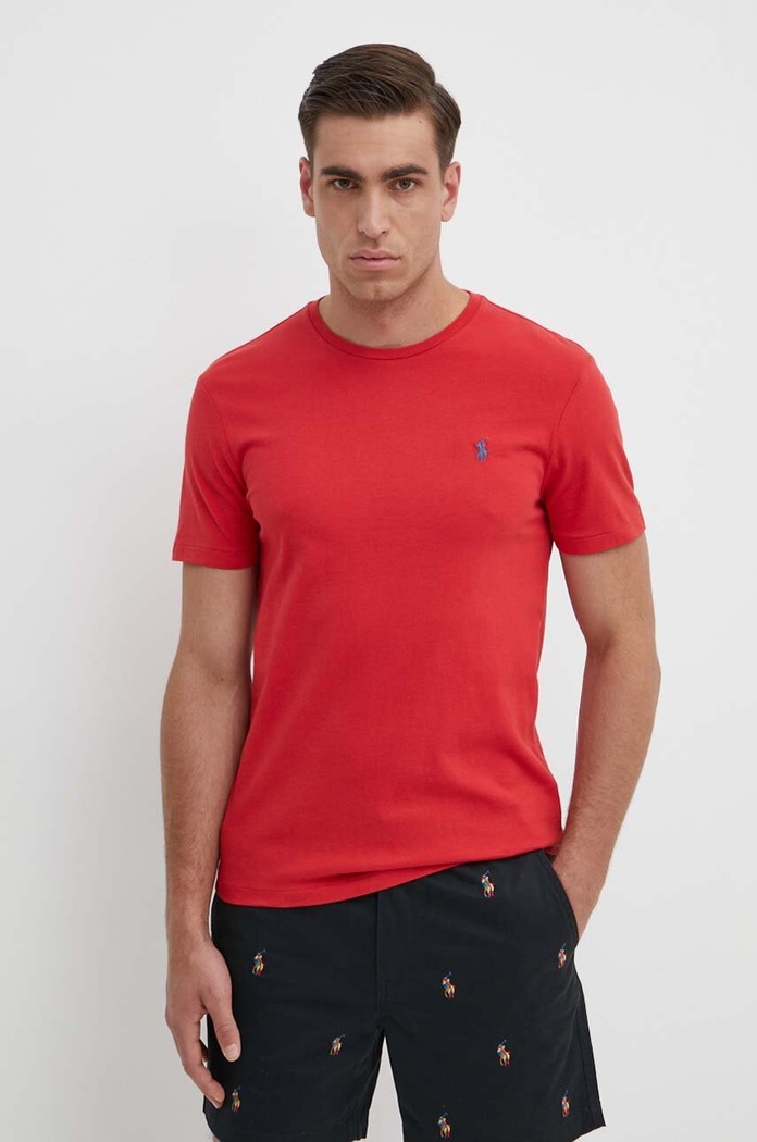 Polo Ralph Lauren T-shirt basic męski bawełniany bawełna czerwony 710671438
