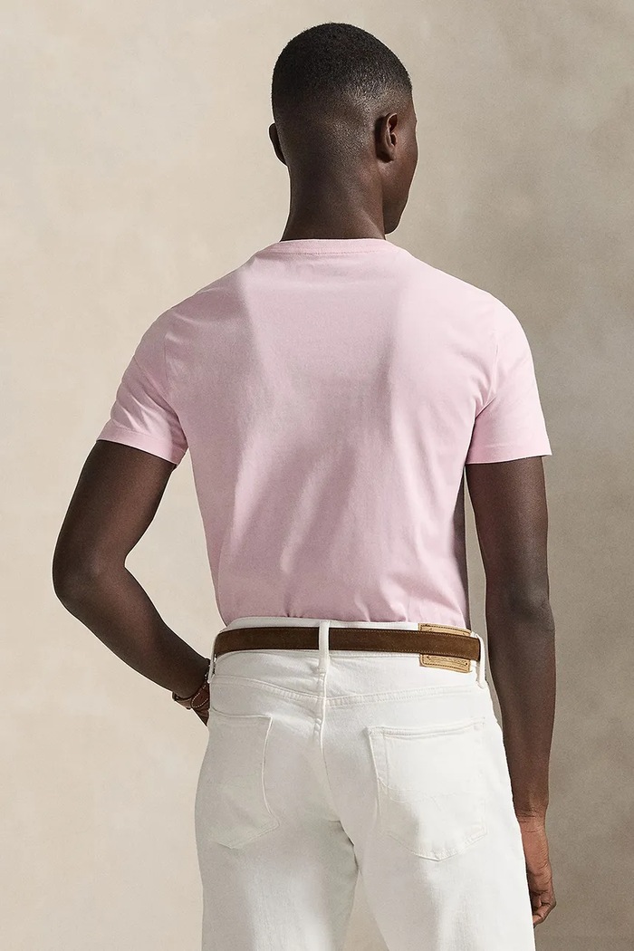 Polo Ralph Lauren t-shirt basic ανδρικό βαμβακερό 710671438 ροζ SS26