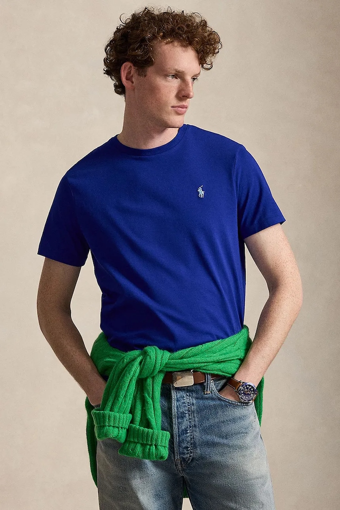 Polo Ralph Lauren basic tričko pánske bavlnené fialová 710671438