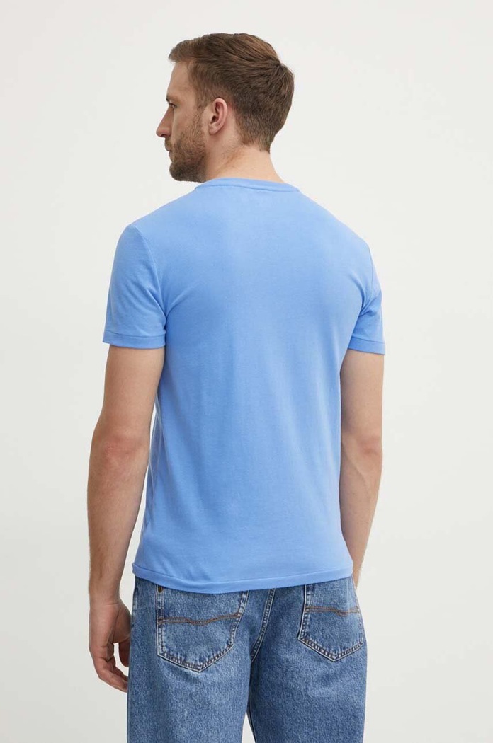 Oblečenie Polo Ralph Lauren basic tričko pánske bavlnené 710671438 modrá