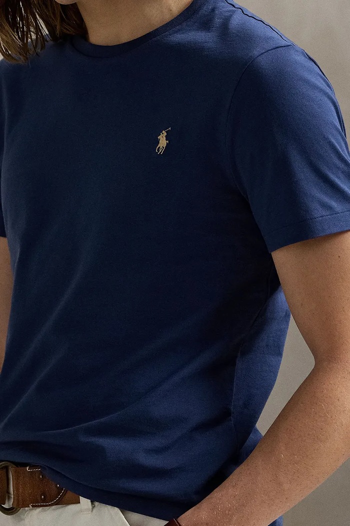 Polo Ralph Lauren Basic t-shirt ανδρικό βαμβακερό σκούρο μπλε 710671438
