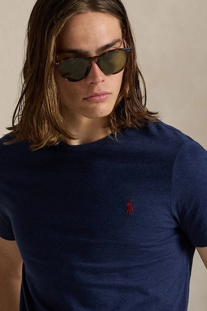Polo Ralph Lauren T-shirt basic męski bawełniany granatowy 710671438
