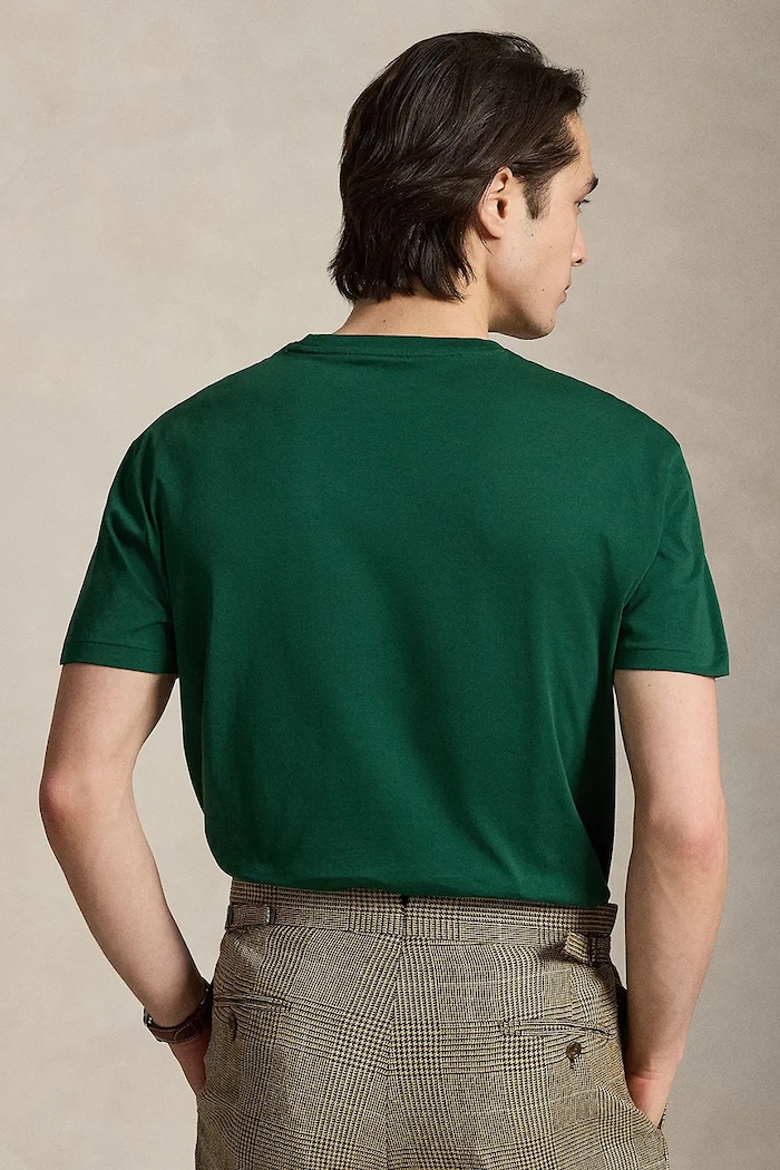 Polo Ralph Lauren tricou basic pentru bărbați din bumbac 710671438 verde SS26