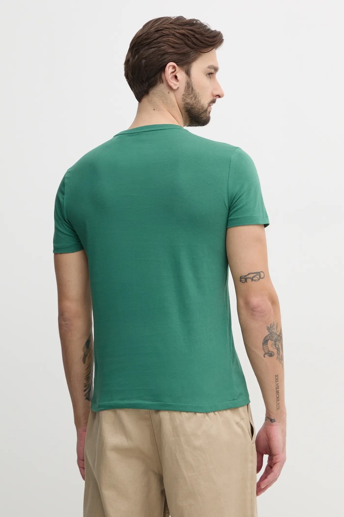 Oblečenie Polo Ralph Lauren basic tričko pánske bavlnené 710671438 zelená