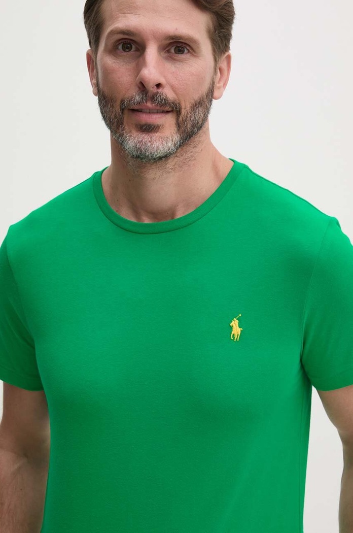 Polo Ralph Lauren T-shirt basic męski bawełniany zielony 710671438