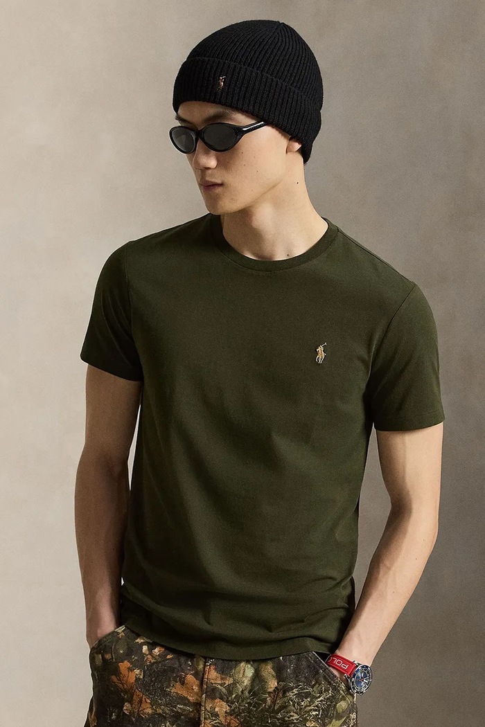 Polo Ralph Lauren T-shirt basic męski bawełniany zielony 710671438