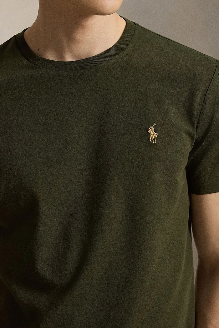 Polo Ralph Lauren T-shirt basic męski bawełniany zielony 710671438