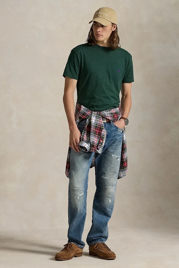 Odzież Polo Ralph Lauren T-shirt basic męski bawełniany 710671438 zielony