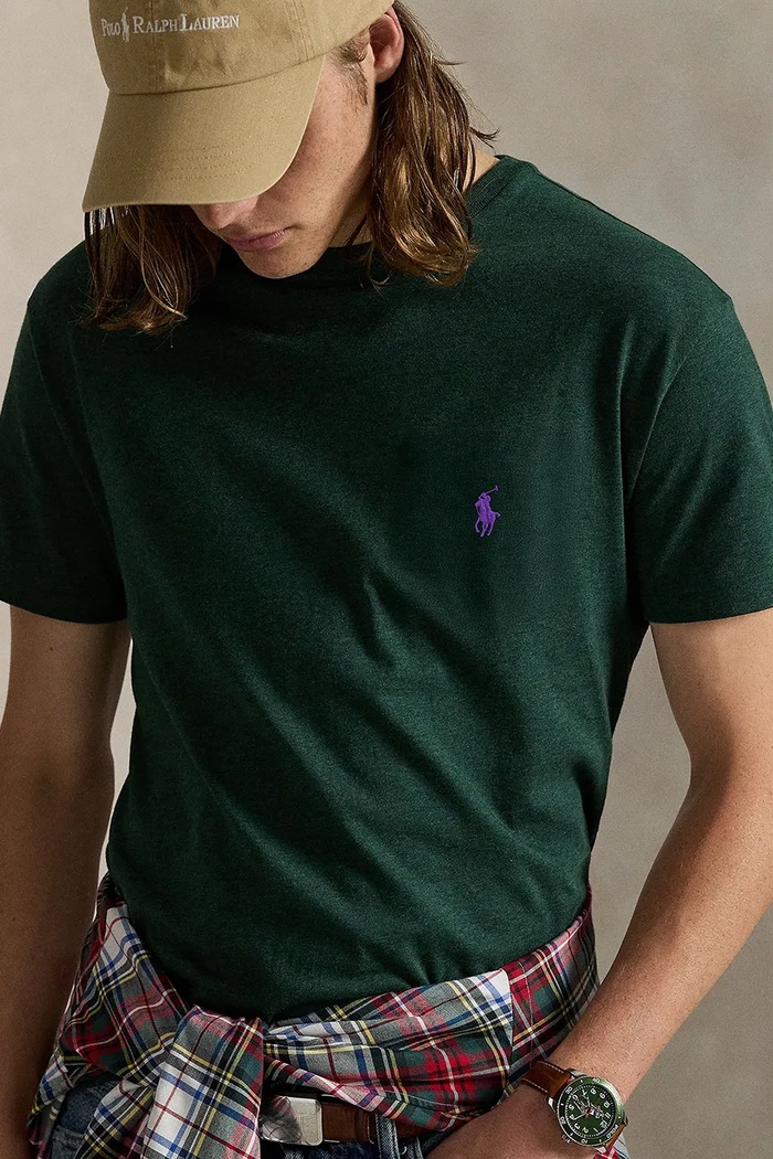 Polo Ralph Lauren T-shirt basic męski bawełniany zielony 710671438