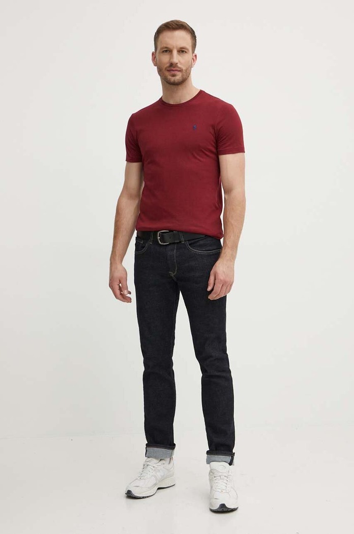 Polo Ralph Lauren T-shirt basic męski bawełniany 710671438 bordowy SS26