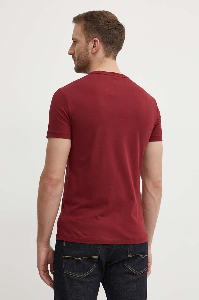 Odzież Polo Ralph Lauren T-shirt basic męski bawełniany 710671438 bordowy