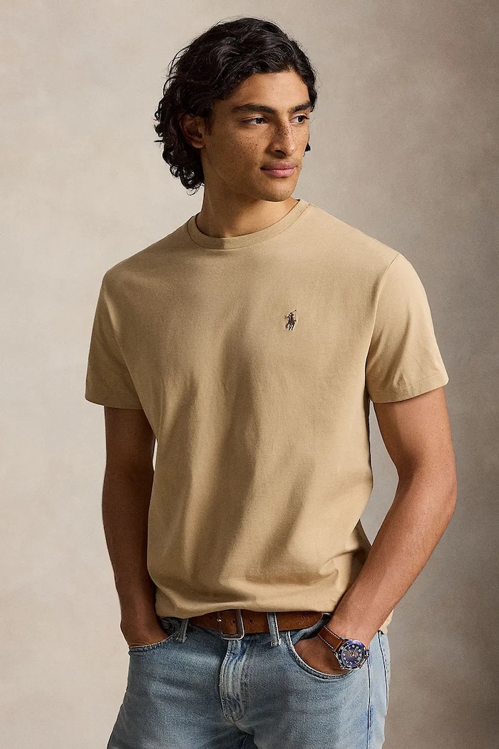 Polo Ralph Lauren μπλουζάκι basic βαμβακερό ανδρικό καφέ 710671438