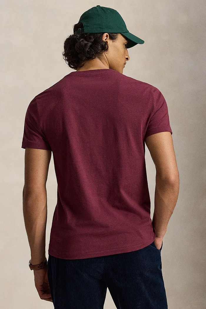 Polo Ralph Lauren T-shirt basic męski bawełniany 710671438 bordowy SS26