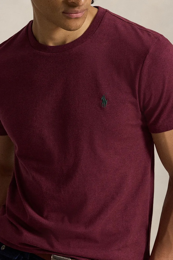 Polo Ralph Lauren T-shirt basic męski bawełniany bordowy 710671438