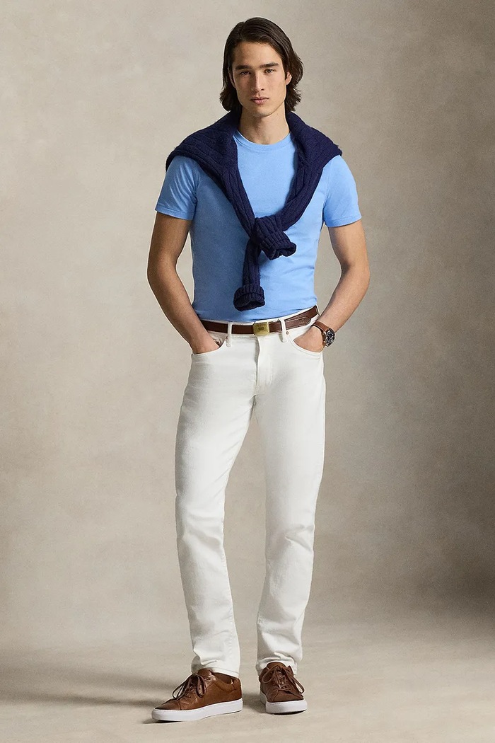 Ρούχα Polo Ralph Lauren Βασική μπλούζα βαμβακερή Ανδρική 710671438 μπλε