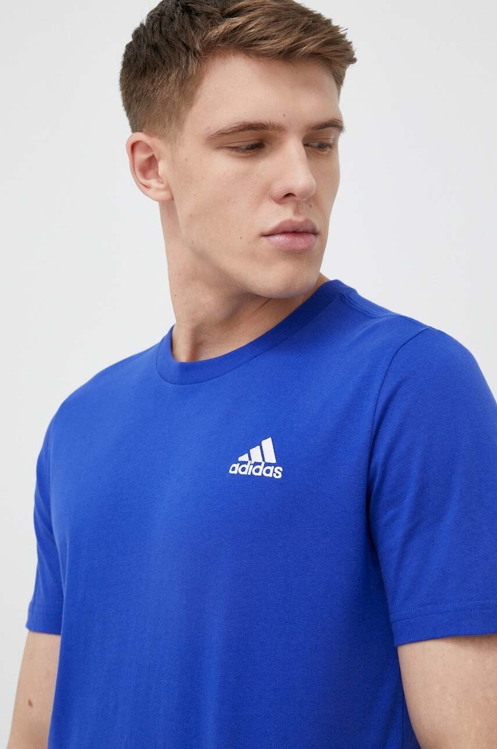 adidas t-shirt bawełniany niebieski IC9284