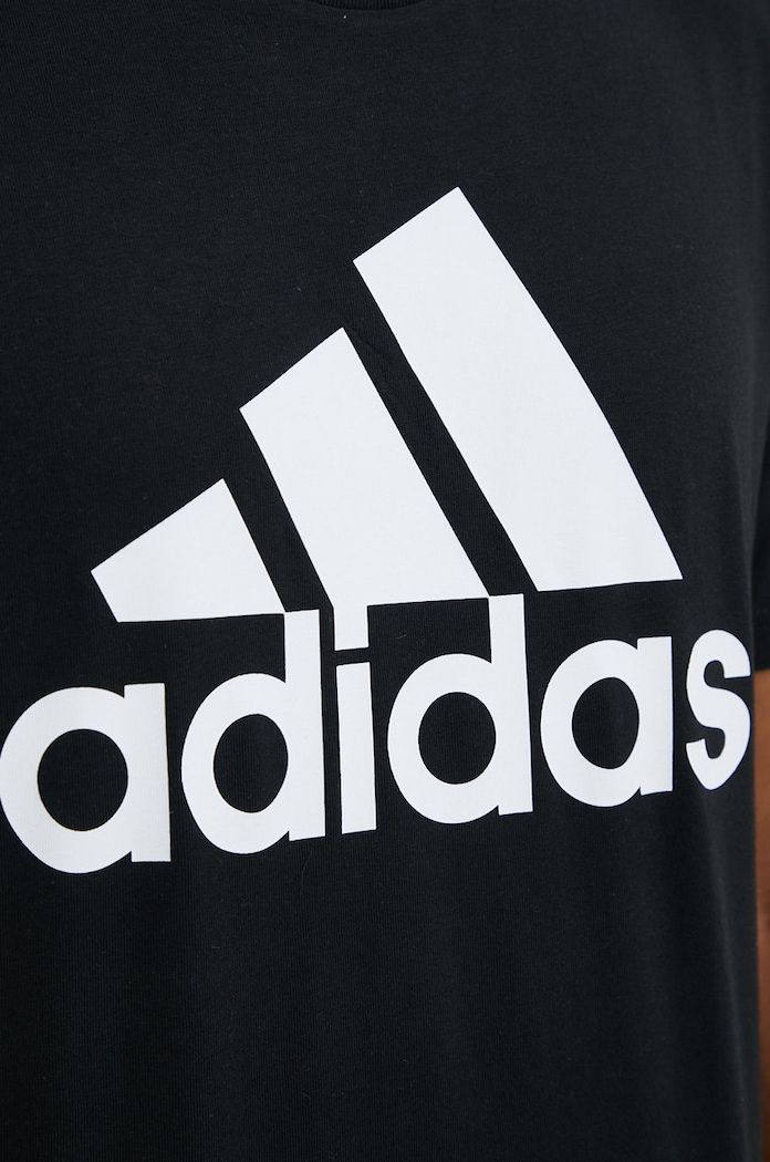 adidas t-shirt bawełniany Essentials czarny IC9347