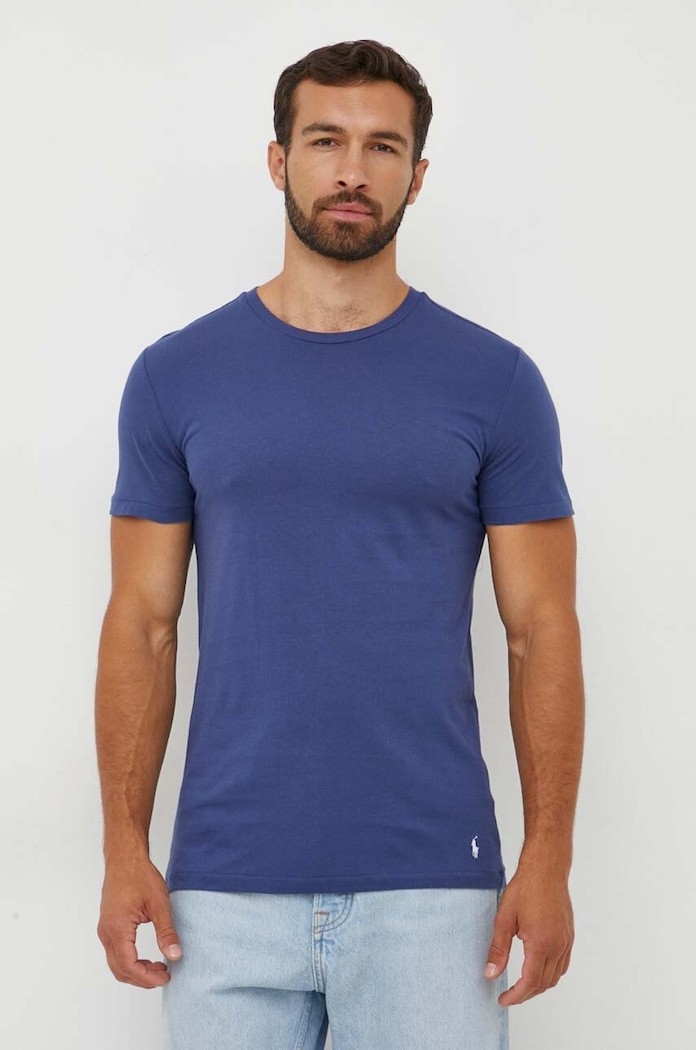 Polo Ralph Lauren basic tričko pánske bavlnené 3-pak jednofarebný modrá 714830304