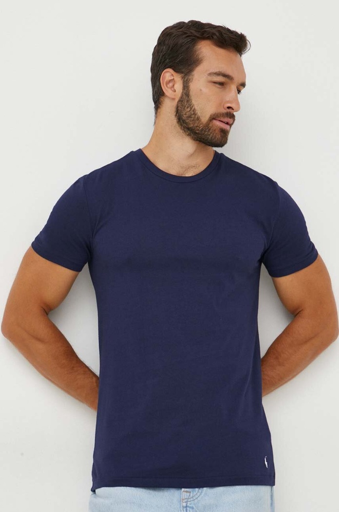 Oblečenie Polo Ralph Lauren basic tričko pánske bavlnené 3-pak 714830304 modrá