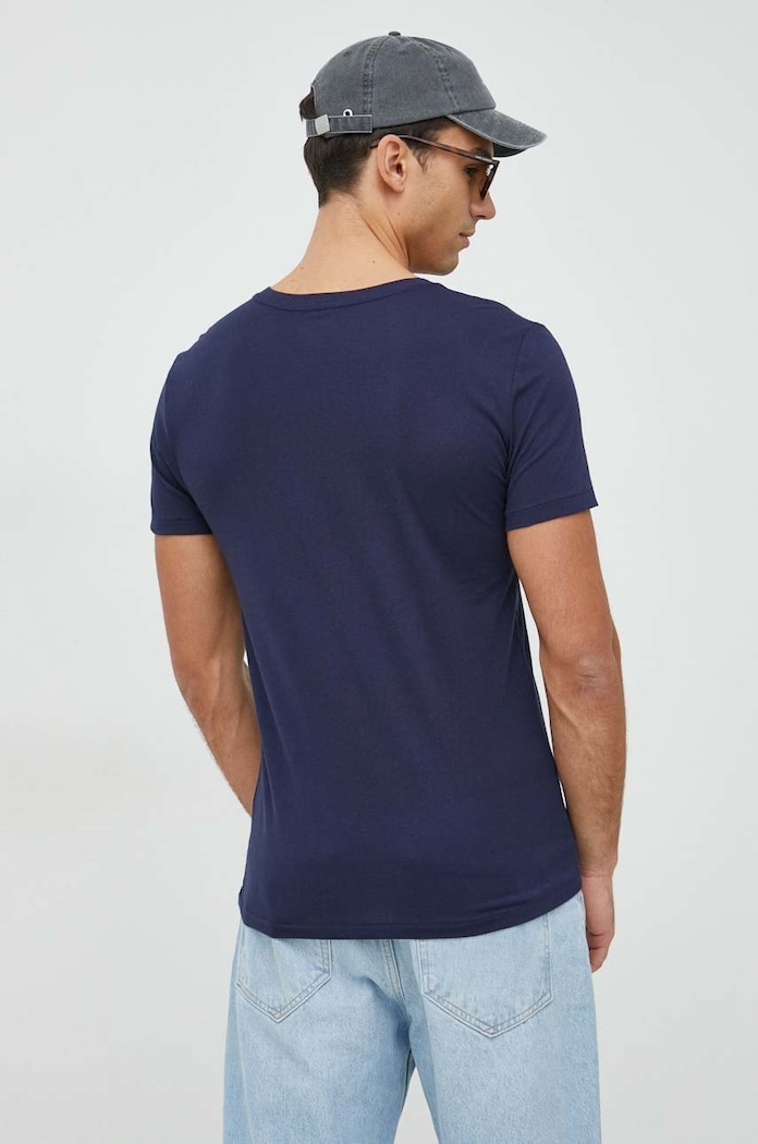 Ρούχα Polo Ralph Lauren T-shirt basic ανδρικό βαμβακερό 3-pack 714830304 σκούρο μπλε