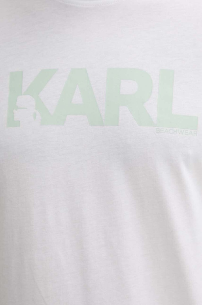 Bavlnené tričko Karl Lagerfeld biela 230M2211