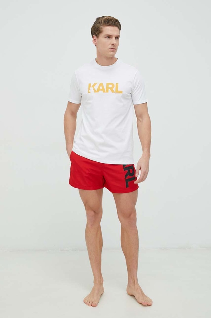 Karl Lagerfeld t-shirt bawełniany 230M2211 biały AA00