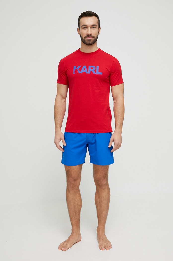Karl Lagerfeld t-shirt bawełniany 230M2211 czerwony AA00
