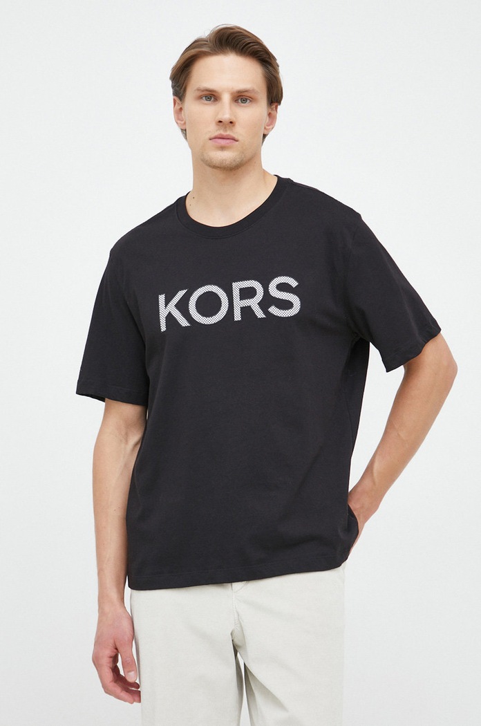 Michael Kors t-shirt bawełniany aplikacja czarny CR351BWFV4