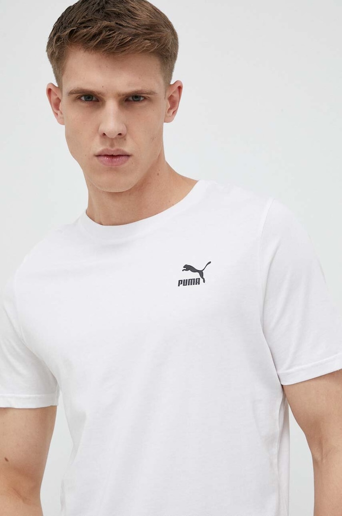 Bavlněné tričko Puma bílá 535587