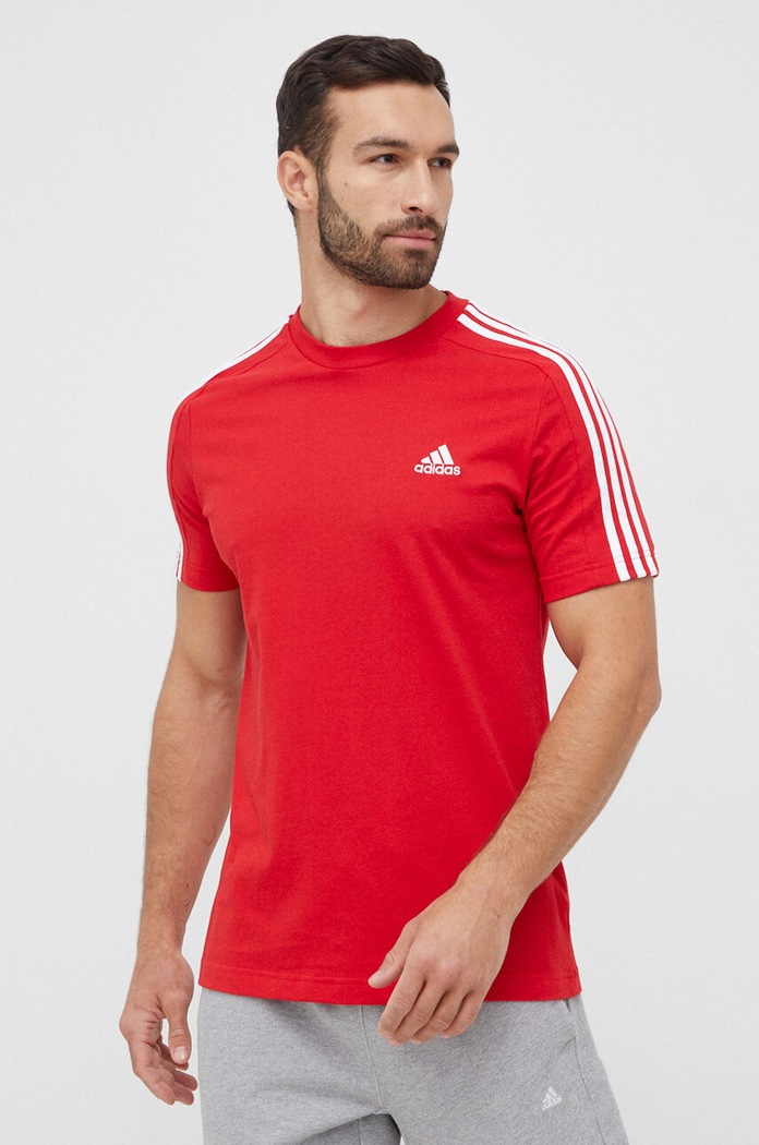 Bavlněné tričko adidas červená IC9339