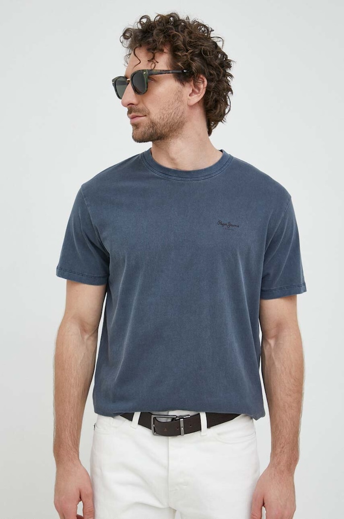 Bavlnené tričko Pepe Jeans Jacko potlač tmavomodrá PM508664.594