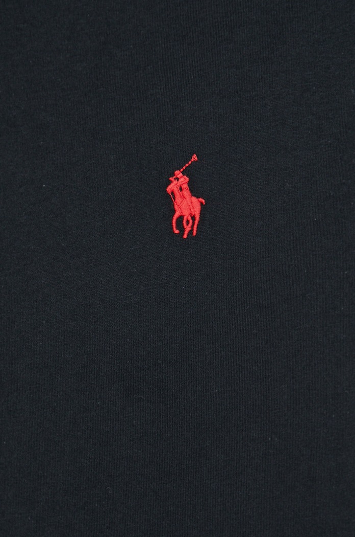 Βαμβακερό μπλουζάκι Polo Ralph Lauren 710707087 μαύρο