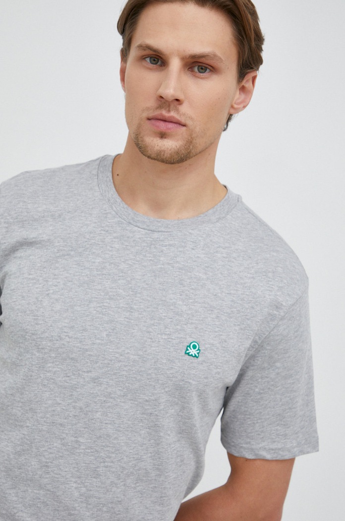United Colors of Benetton t-shirt bawełniany szary 3MI5J1AF7.501.