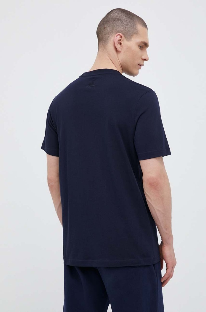 Odzież adidas t-shirt bawełniany IC9275 granatowy