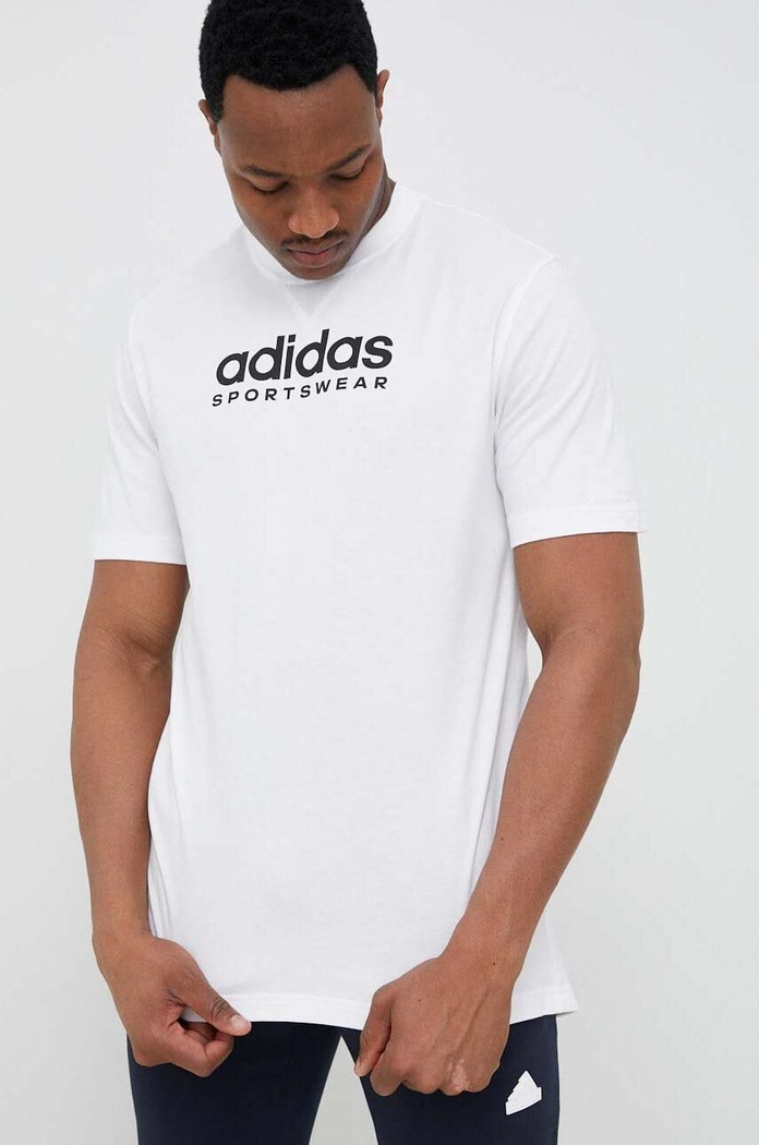 Bavlněné tričko adidas regular bílá IC9821