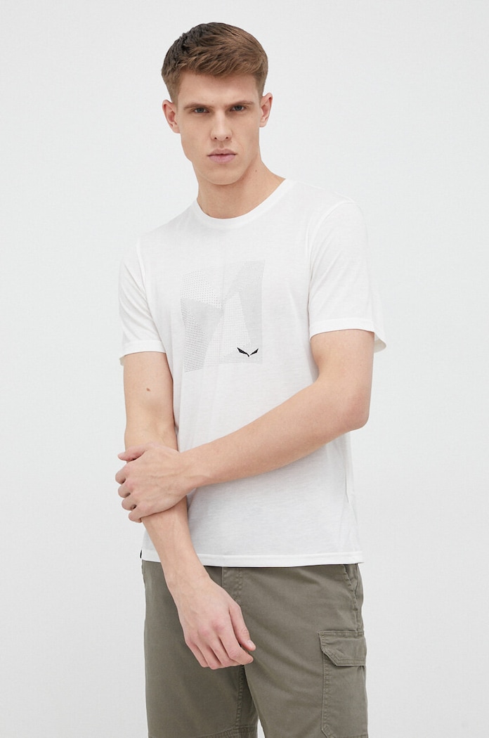 Salewa T-shirt sportowy Pure Building Dry biały 00.0000028657
