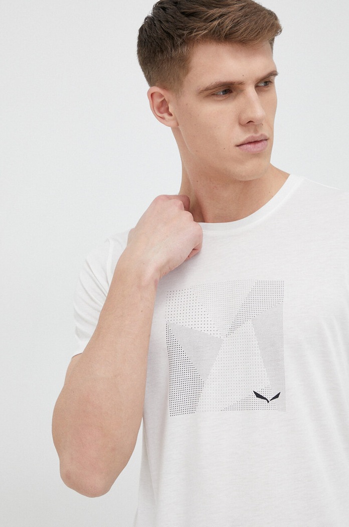 T-shirt sportowy Pure Building Dry Salewa 00.0000028657 biały