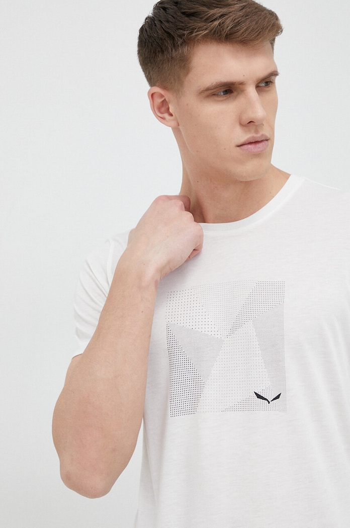 T-shirt sportowy Pure Building Dry Salewa 00.0000028657 biały