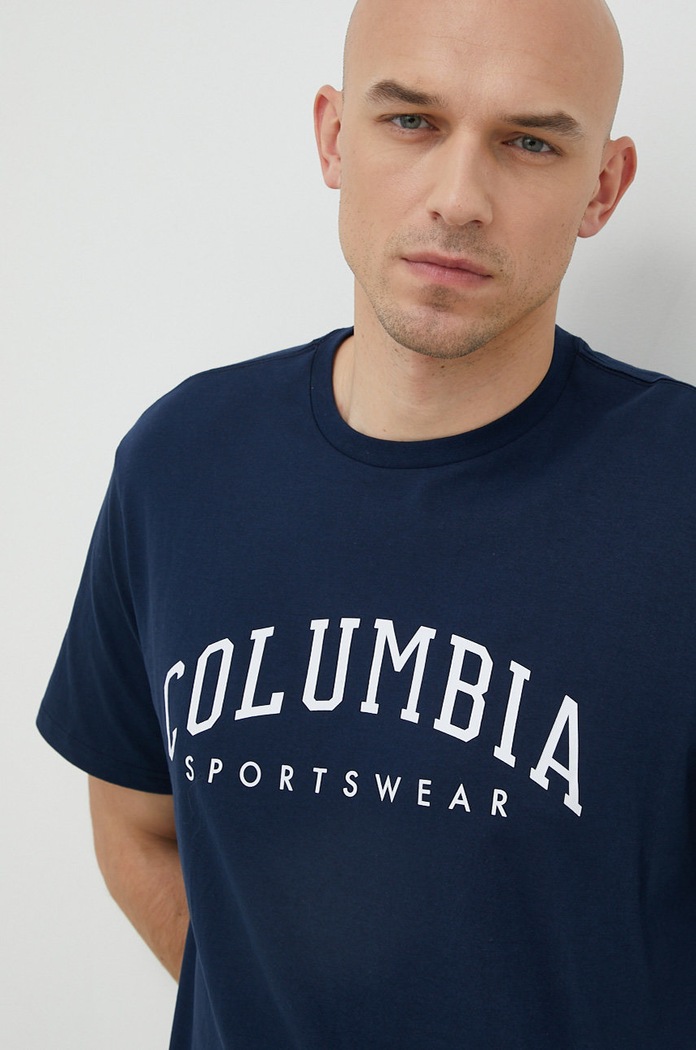 Pamučna majica Columbia Rockaway River mornarsko plava 2022181