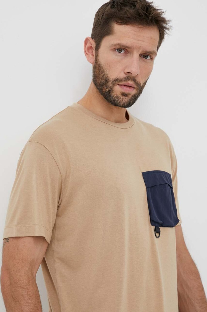 Μπλουζάκι Jack Wolfskin μπεζ 1809311