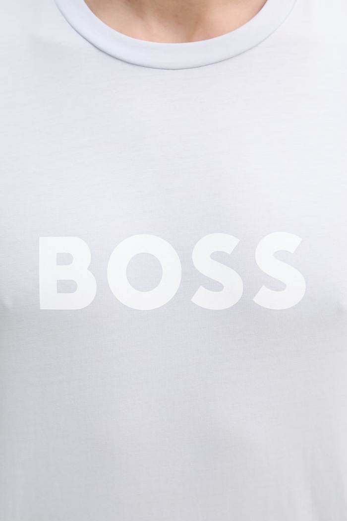 BOSS T-Shirt RN bărbătesc din bumbac 50491706 albastru