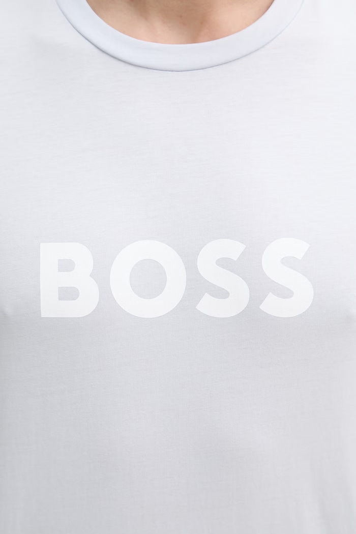 BOSS T-Shirt RN bărbătesc din bumbac 50491706 albastru